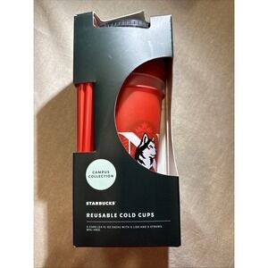 Starbucks Northeastern Huskies Reusable Cold Cups Straws Campus Collection‎